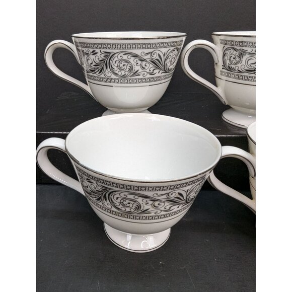Harmony House Valencia 3685 Fine China Ceramic Footed Teacup Set of 4 No Saucer - Picture 6 of 10